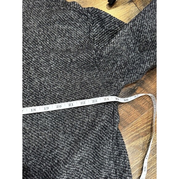 Eileen Fisher Organic Cotton Woven Stand Collar Long Jacket Coat Black White L - Picture 7 of 8